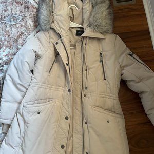NWT BCBGMaxAzria Water Resistant Coat with Removable Faux Fur Trim